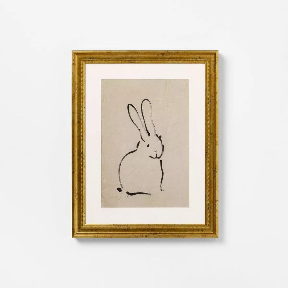14x18 Framed Neutral Bunny Wall Art – Threshold Studio McGee, Target Spring 2025